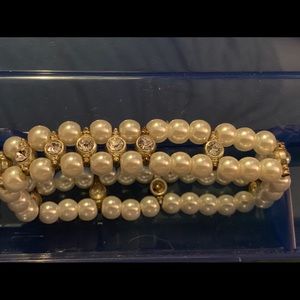 Faux Pearl & Diamond Bracelet